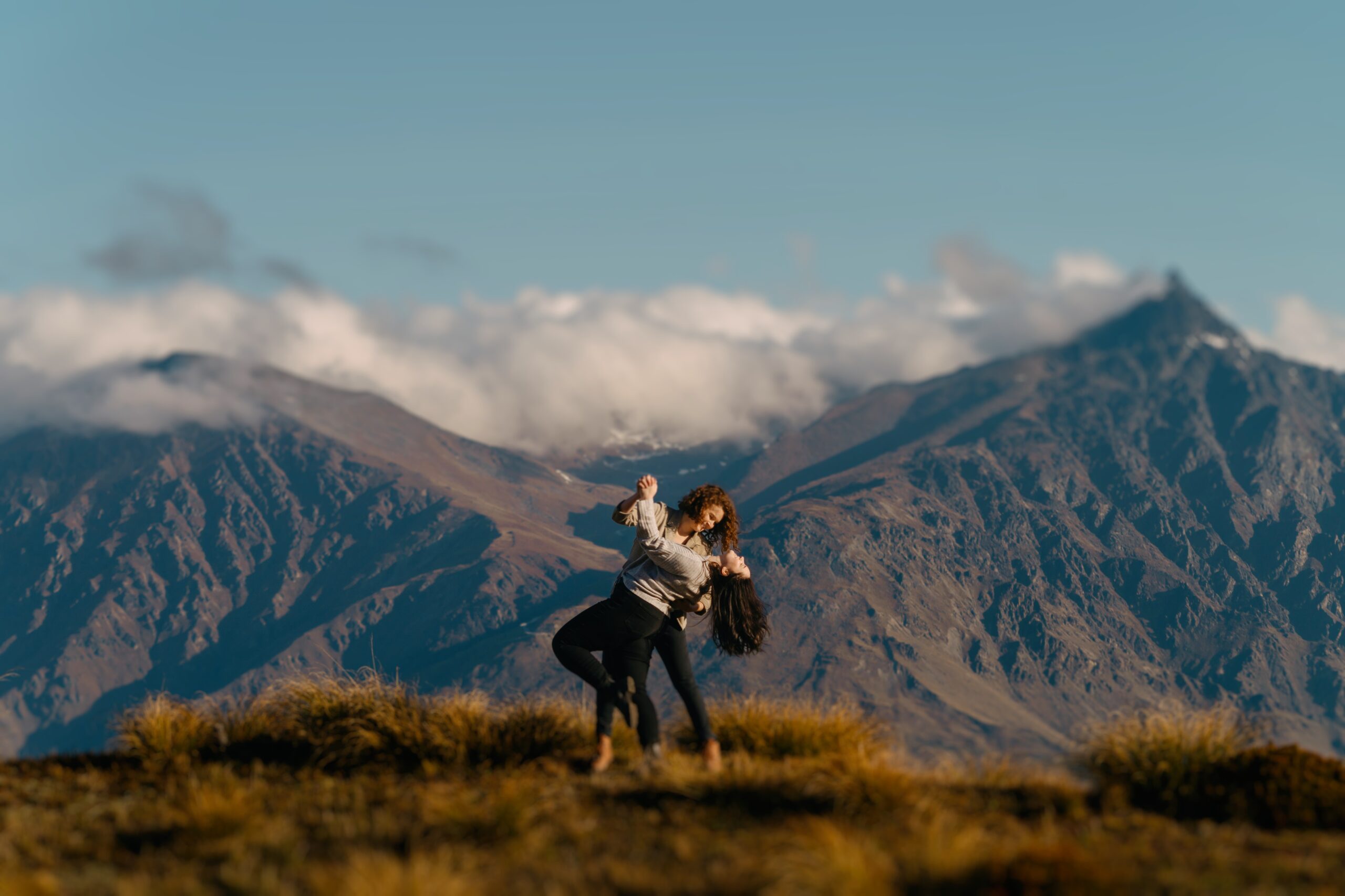 Honeymoon photoshoot with remarkables in the backdrop