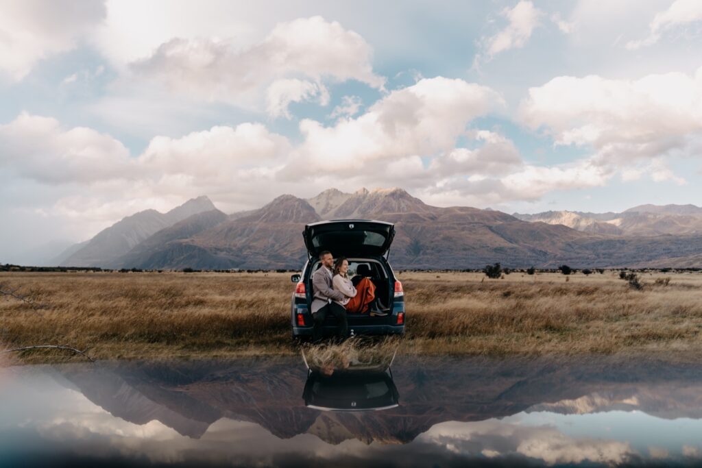 couple celebrating elopement in New Zealand